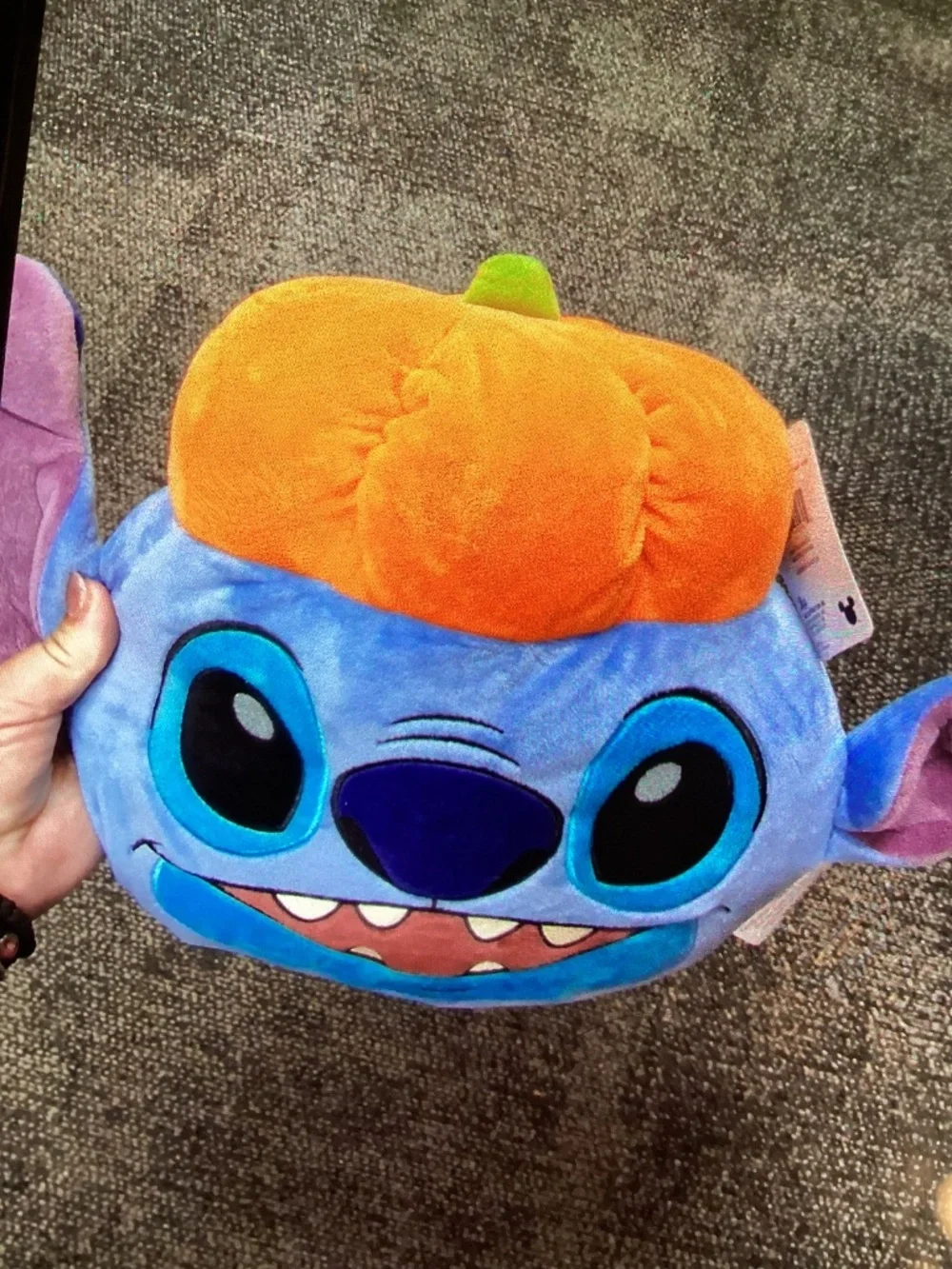 New Disney Autumn Stitch Decorative Pillow- pumpkin